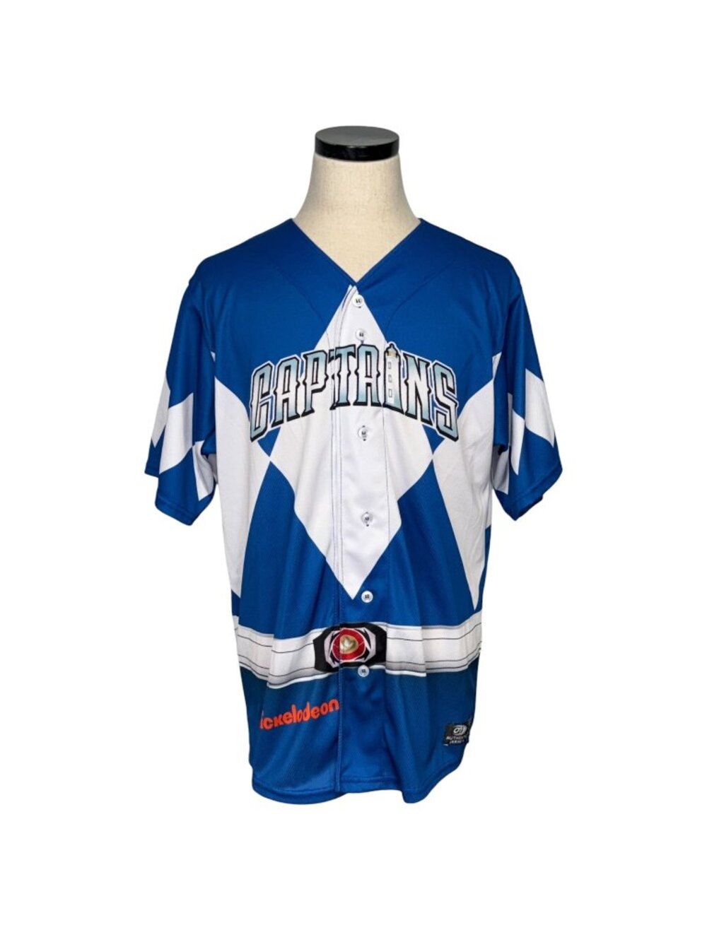 Lake County Captains Nickelodeon Game-Worn Jersey XL Blue White Autographed